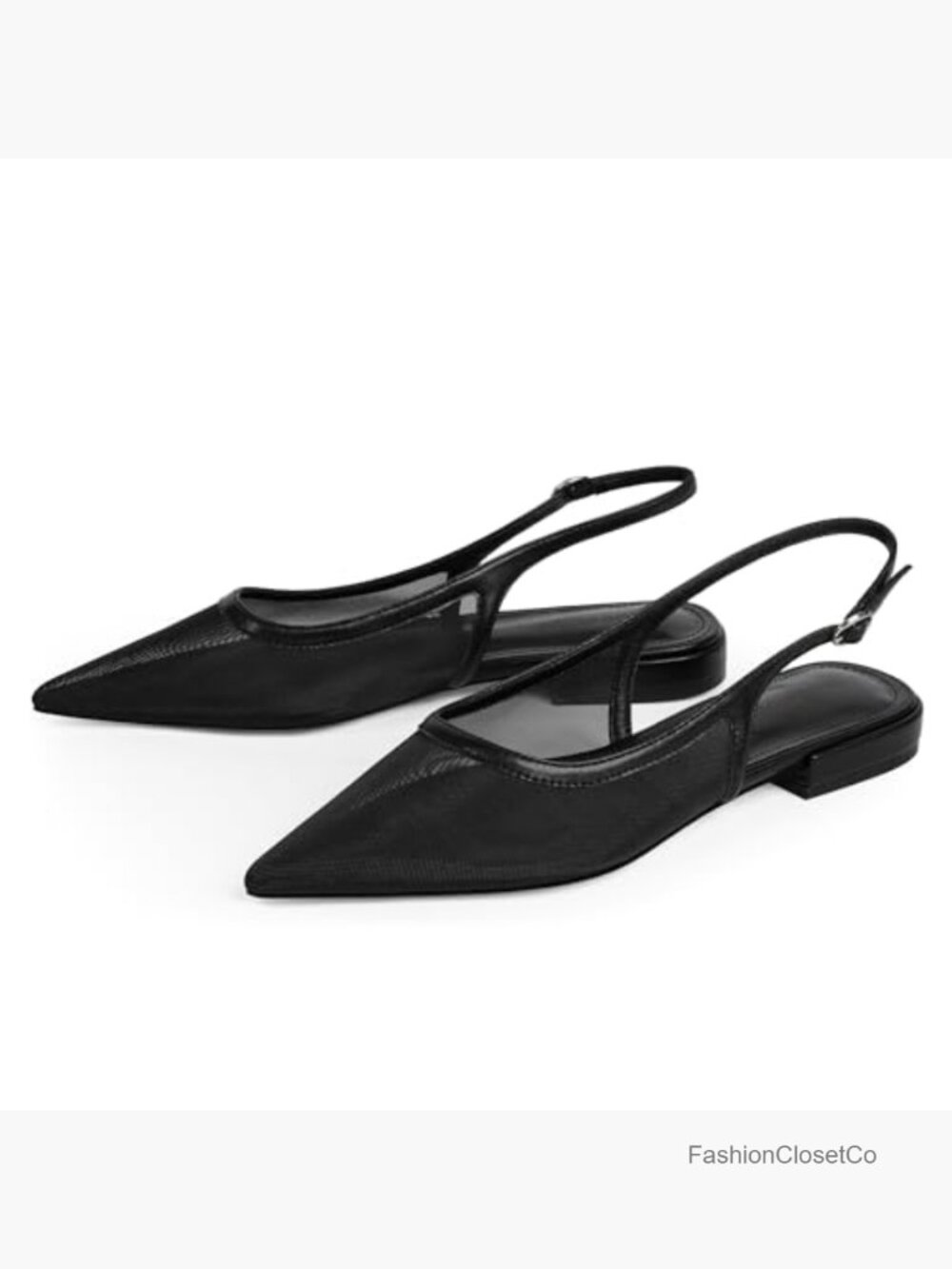 Pointed Toe Slingback Flats Low Heel Ballet Flats Dress Shoes Women - Picture 6 of 7
